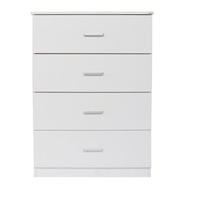 Design Square Modern 4-Drawer Chest Tallboy Storage Cabinet - White