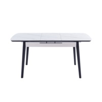 Raimon Furniture Janice Extension Rectangular Dining Table 120-140cm - Snow White Ceramic
