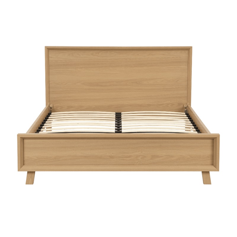 Buy Jos Scandinavian Wooden Bed Frame W/ Beadhead Queen Size Oak MyDeal