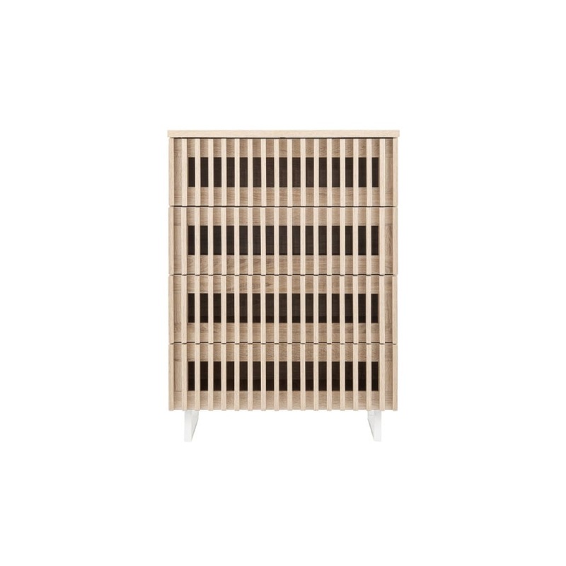 Buy Manila Modern Slotted Design Chest of 4Drawers Tallboy Storage