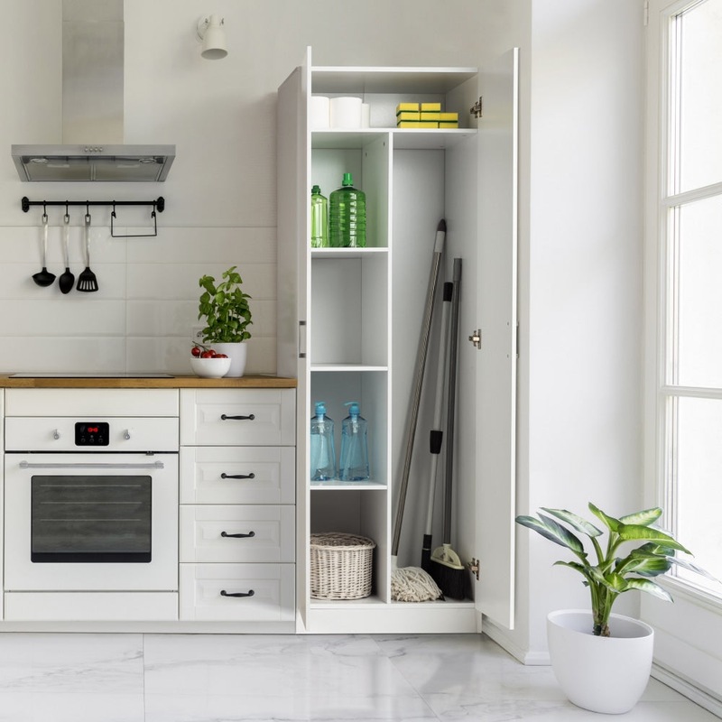 Buy Monica Broom Cupboard Multipurpose Tall Storage 2Doors