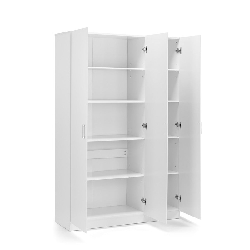 Buy Monica Large Cupboard Multipurpose Tall Storage 3Doors White MyDeal