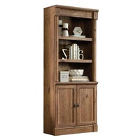 Palladia Library Display Bookcase With Doors Storage - Vintage Oak