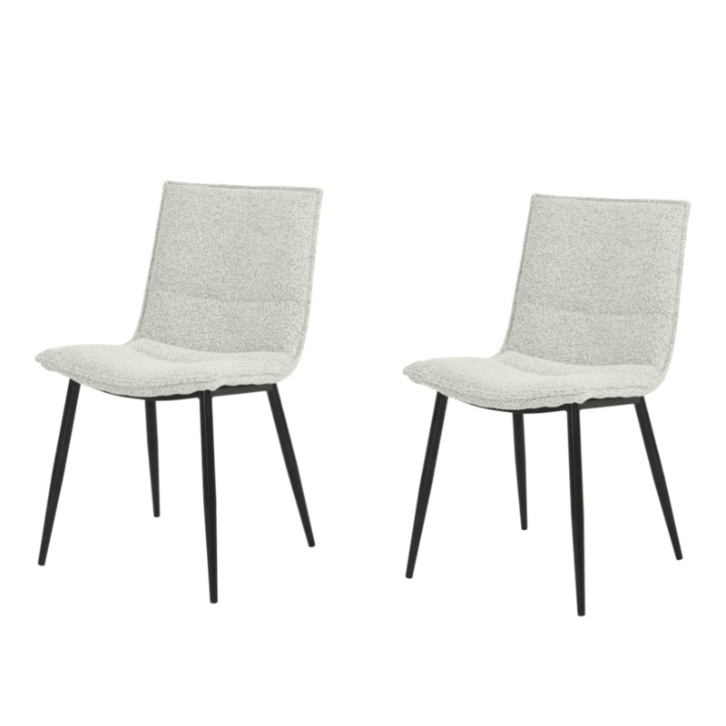 Buy Set Of 2 Kairis Boucle Fabric Kitchen Dining Chair Metal Legs