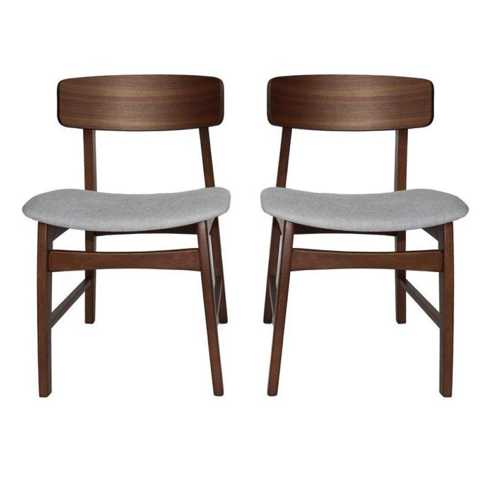 walnut and grey dining chairs