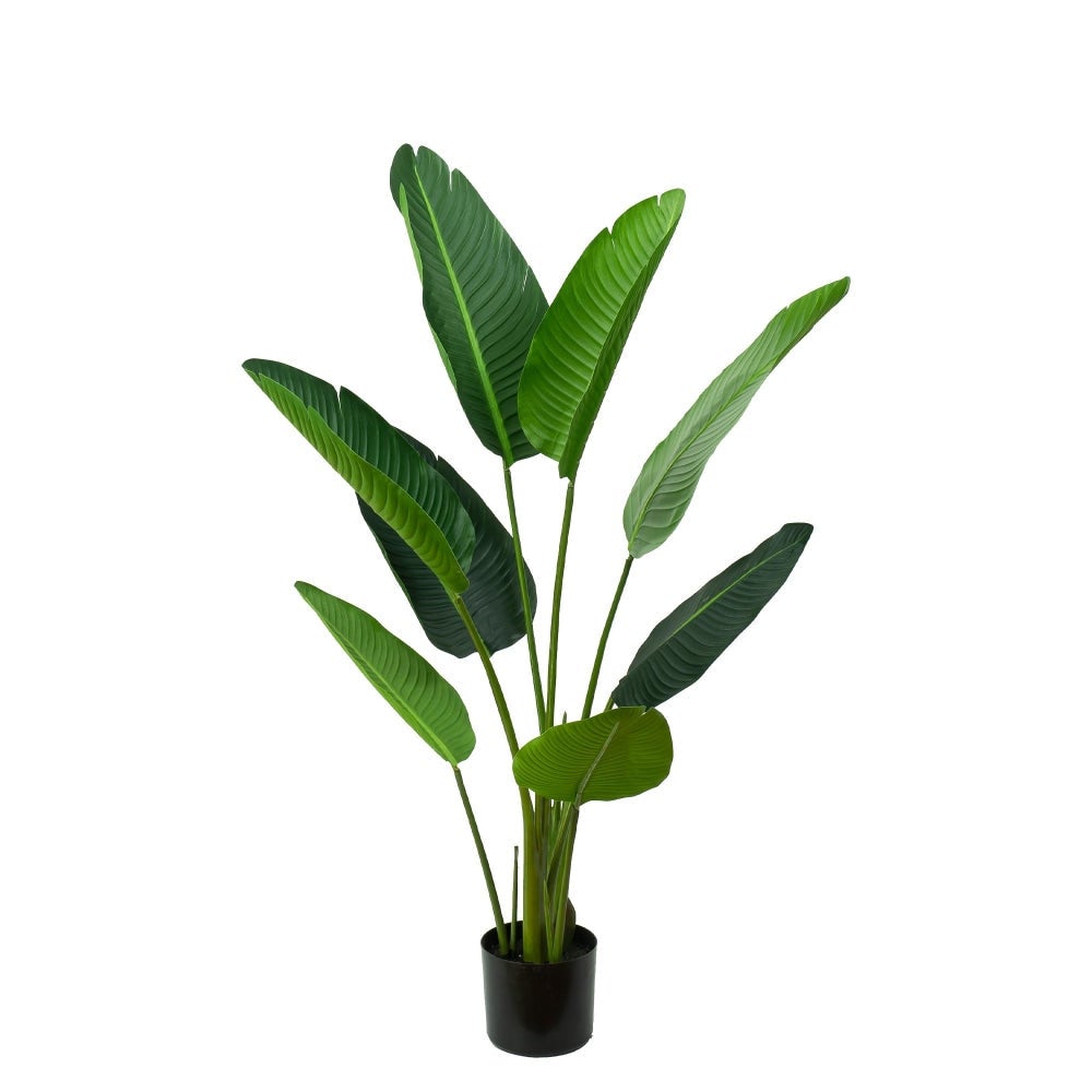 Glamorous Fusion Traveller Palm Tree Artificial Fake Plant Decorative 120cm In Pot - Green