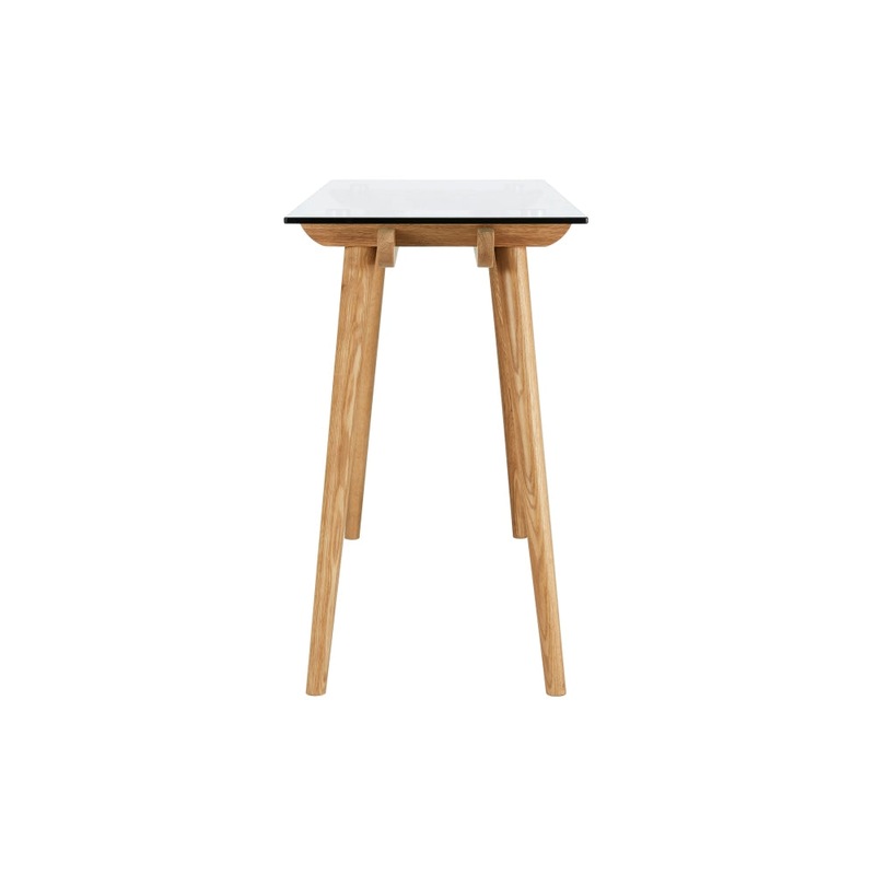 Buy Valparaiso Glass Top Hallway Console Hall Table Wooden Legs Natural MyDeal