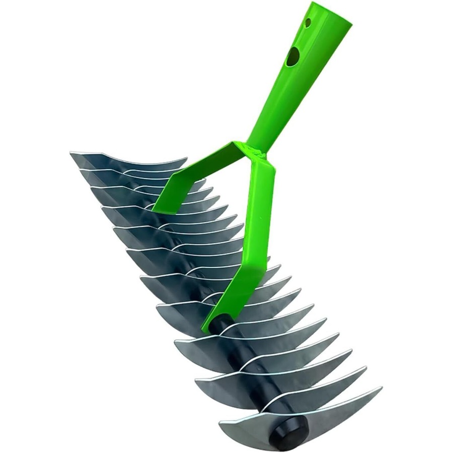 Buy 15-Inch Curved Teeth Thatch Rake Lawn Dethatcher Rake For Cleaning ...