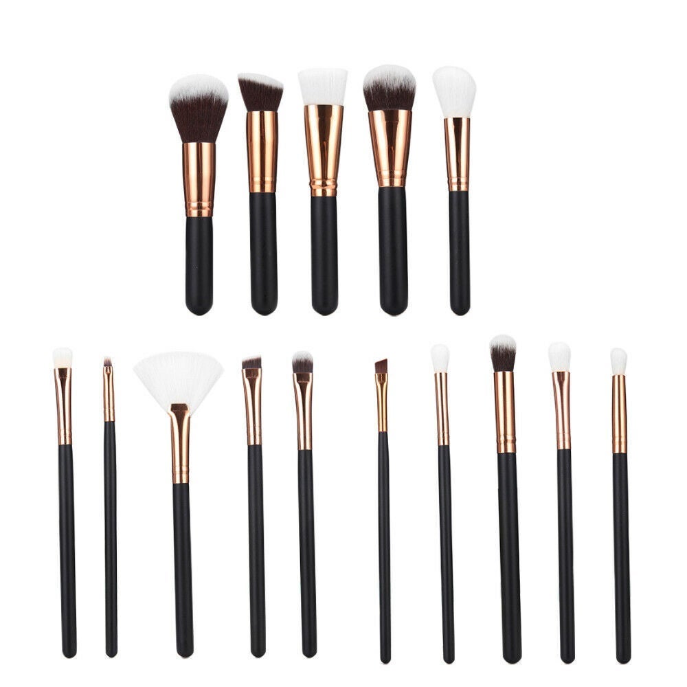 Ozoffer 15 Pcs Soft Pro Face Powder Makeup Brushes Set