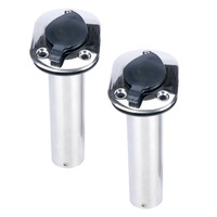 Ozoffer 2Pcs Fishing Rod Holders Stainless Steel Boat Flush Moun w/ Gasket Cap 30 Degree