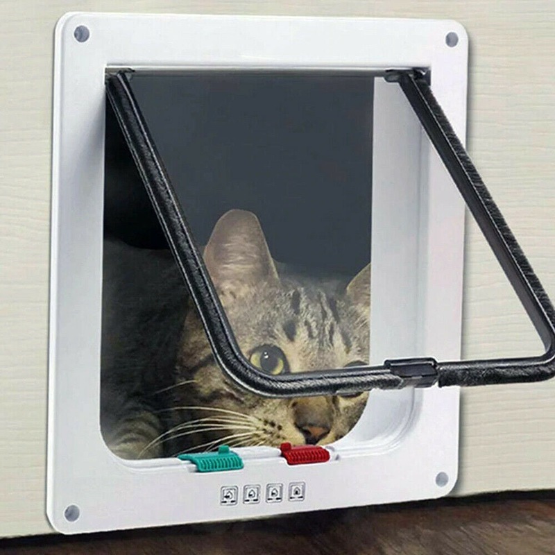 Buy Ozoffer 4Way Lockable Locking Pet Cat Dog Brushy Flap Door Screen