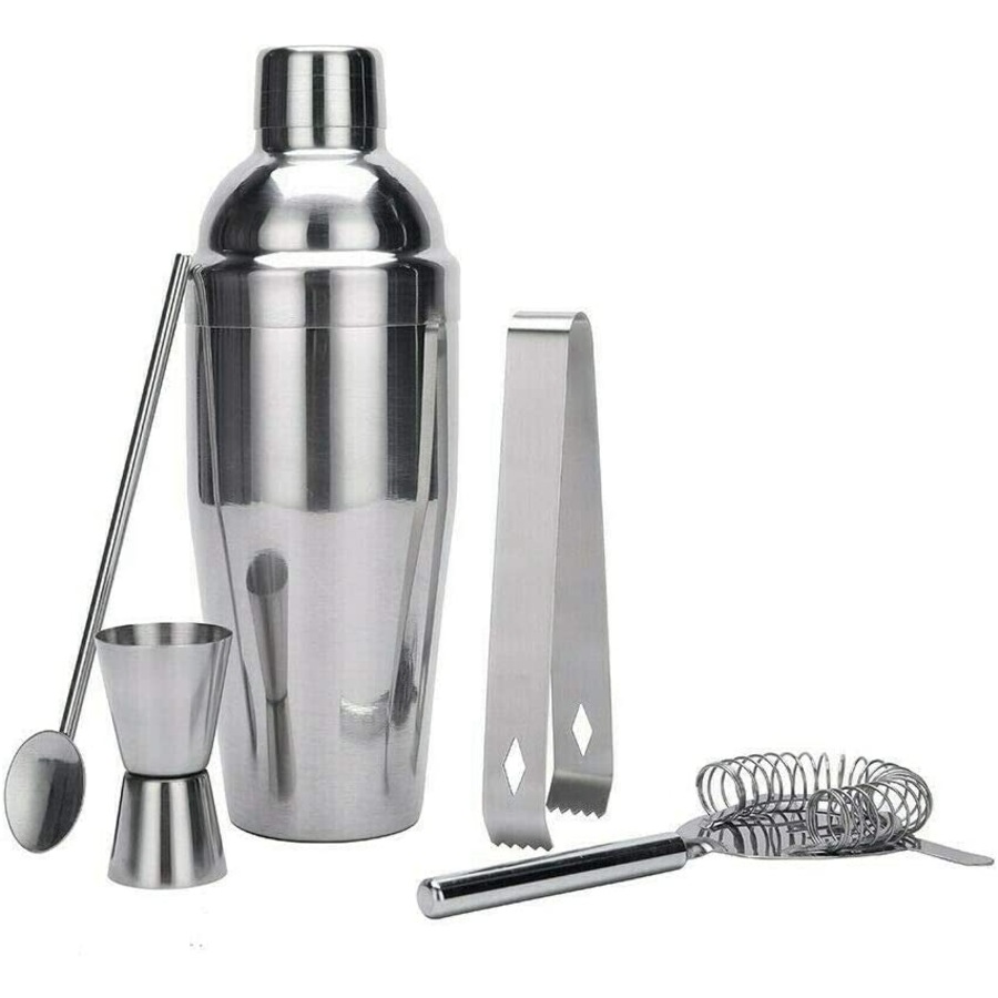 Ozoffer 5 pcs Cocktail Shaker Set Maker Mixer Martini Bar Strainer Bartender Kit