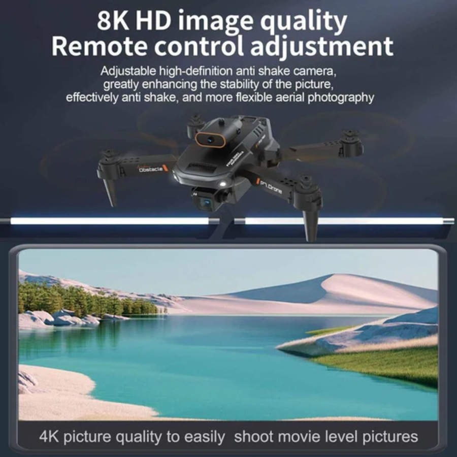 8K GPS Drone with HD Camera Drones w/ 3 Battery WiFi FPV Foldable RC Quadcopter 5G