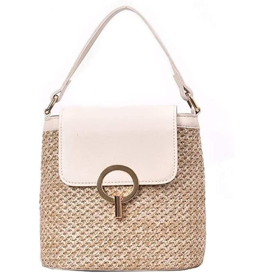 Beach Bag Straw Bags Hand-woven Straw Bag, Women Fashion Handbag Shoulder Bag