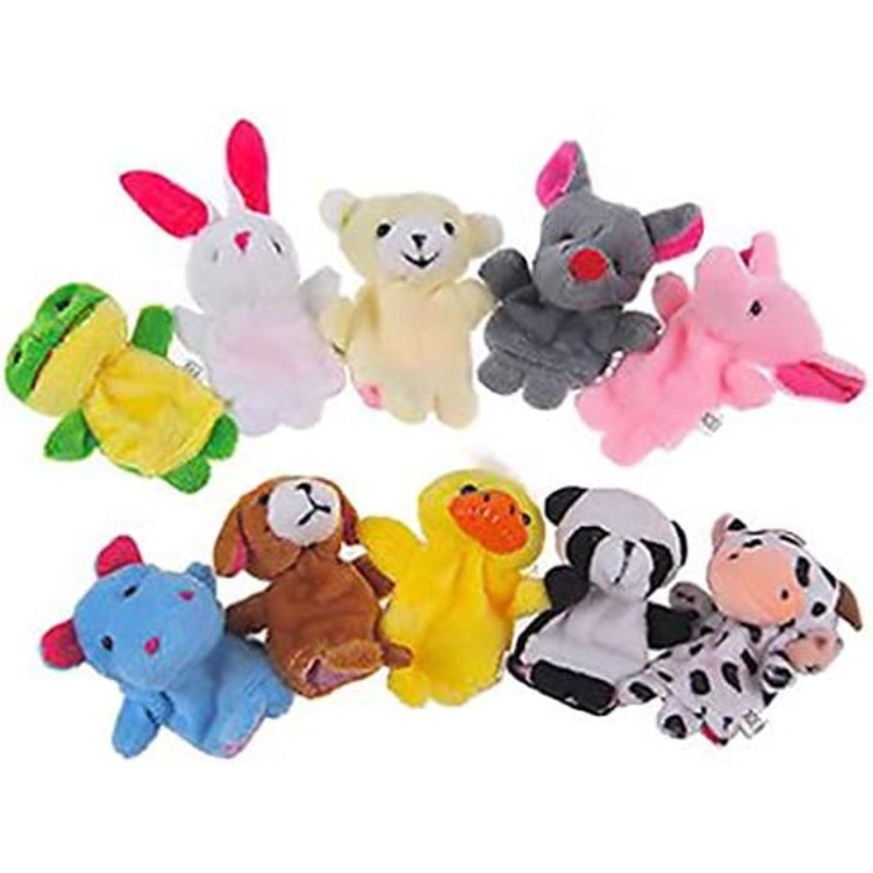 Buy Only 1 10pcs/set Cartoon Animal Finger Puppet Baby Plush Toys for