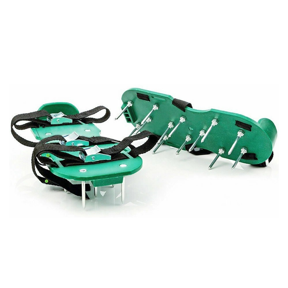 Ozoffer 1 Pair Garden Lawn Aerator Spike Spiked Shoes Triple Bulk Stramps Seeding