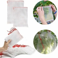 Ozoffer 100PCS Agriculture Garden Fruit Vegetable Protection Exclusion Mesh Net Bags
