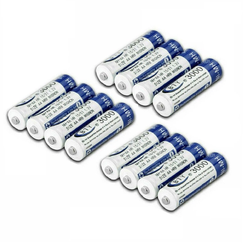 Buy Ozoffer 12x 3000mAh AA Rechargeable Battery NIMH 1.2V Recharge