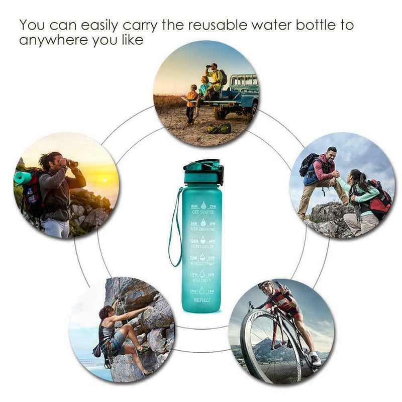 Buy Ozoffer 1L Water Bottle Motivational Drink Flask With Time Markings BPA  Free Sport Gym - MyDeal