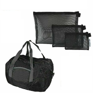 Ozoffer 1pc Foldable Duffel Bag - 35L & 3pcs Travel Mesh Bag Set
