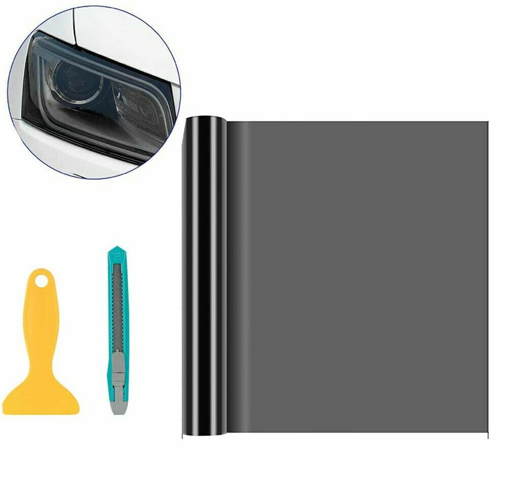 12"x72" Smoke Matte Black Tail Light & Headlight Tint Film Wrap Sheet – AUXITO Vinyl Overlay