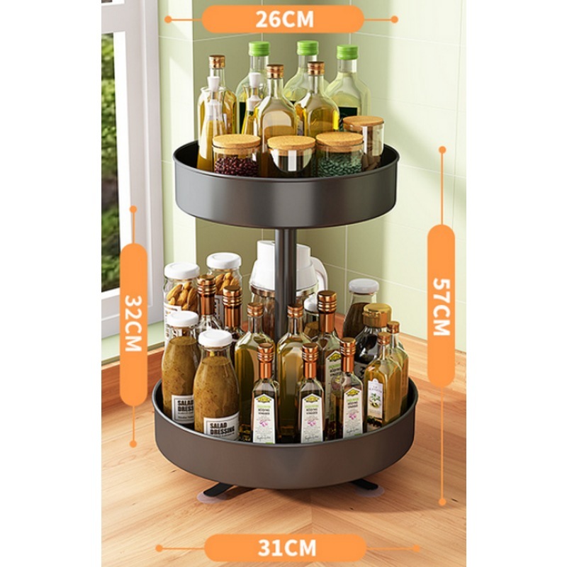 Buy Ozoffer 2 Tier Lazy Susan 360° Rotate Bathroom Organizer
