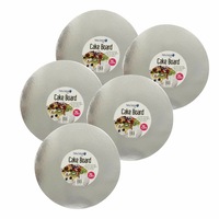 Ozoffer 29cm Cake Board Round Silver Tab Display Cupcake Pastry Cake Box Cardboard