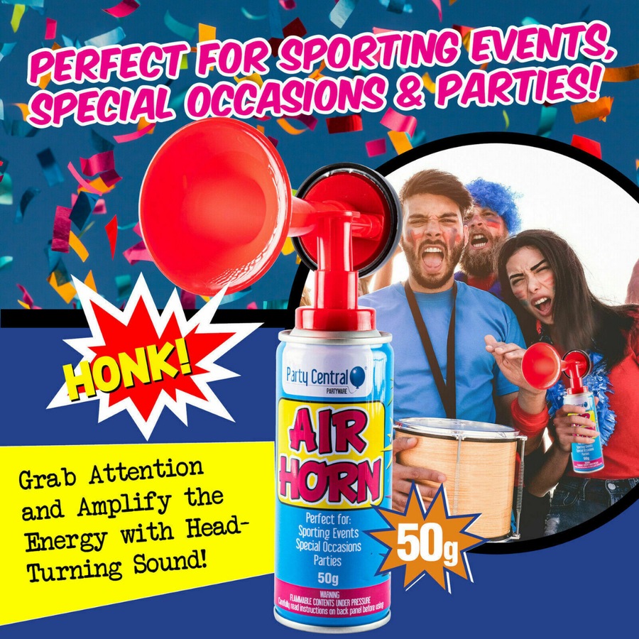 Ozoffer 2x Air Horn Sporting Events Special Occasions Parties Fun Loud 50g