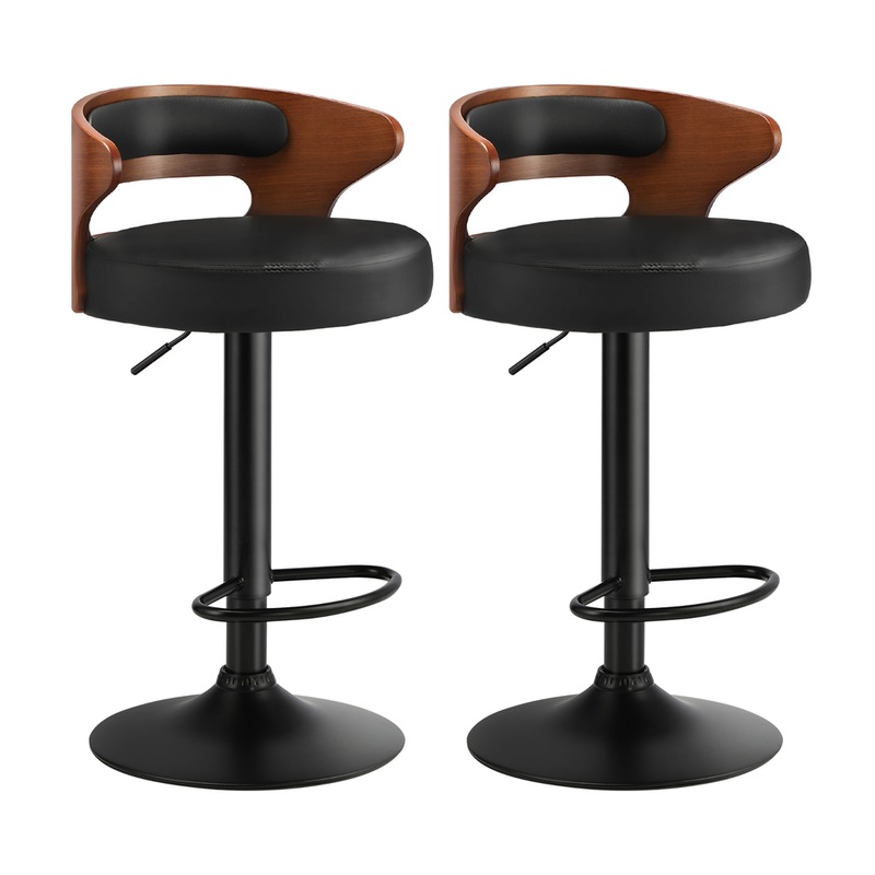 Buy Ozoffer 2x Bar Stools Kitchen Gas Lift Swivel Chairs Stool Wooden