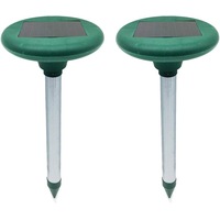Ozoffer 2x Solar Snake Repeller Multi Pulse Plus Ultrasonic Pest Rodent Repellent