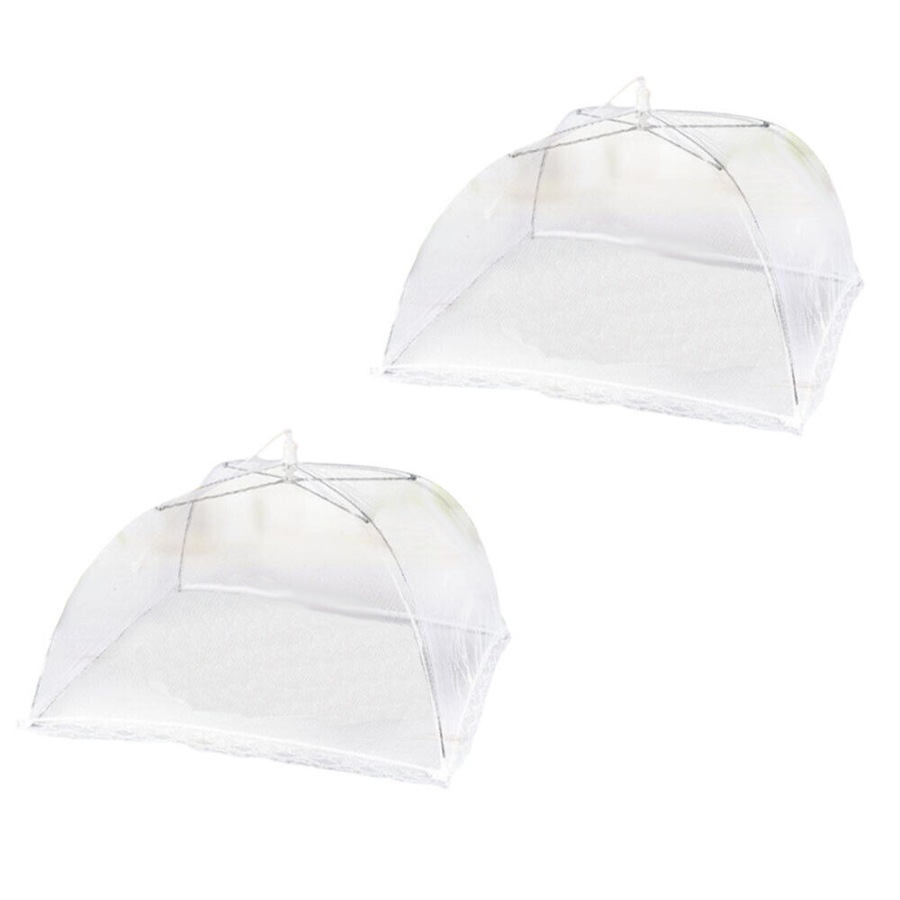 Ozoffer 2x Net Mesh Umbrella Food Cover Foldable Collapsible 45cm Lace Insect Fly Tent