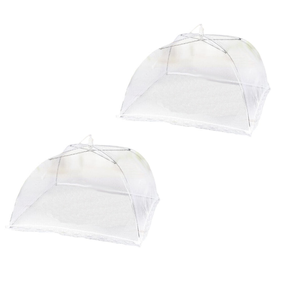 Ozoffer 2x Net Mesh Umbrella Food Cover Foldable Collapsible 45cm Lace Insect Fly Tent