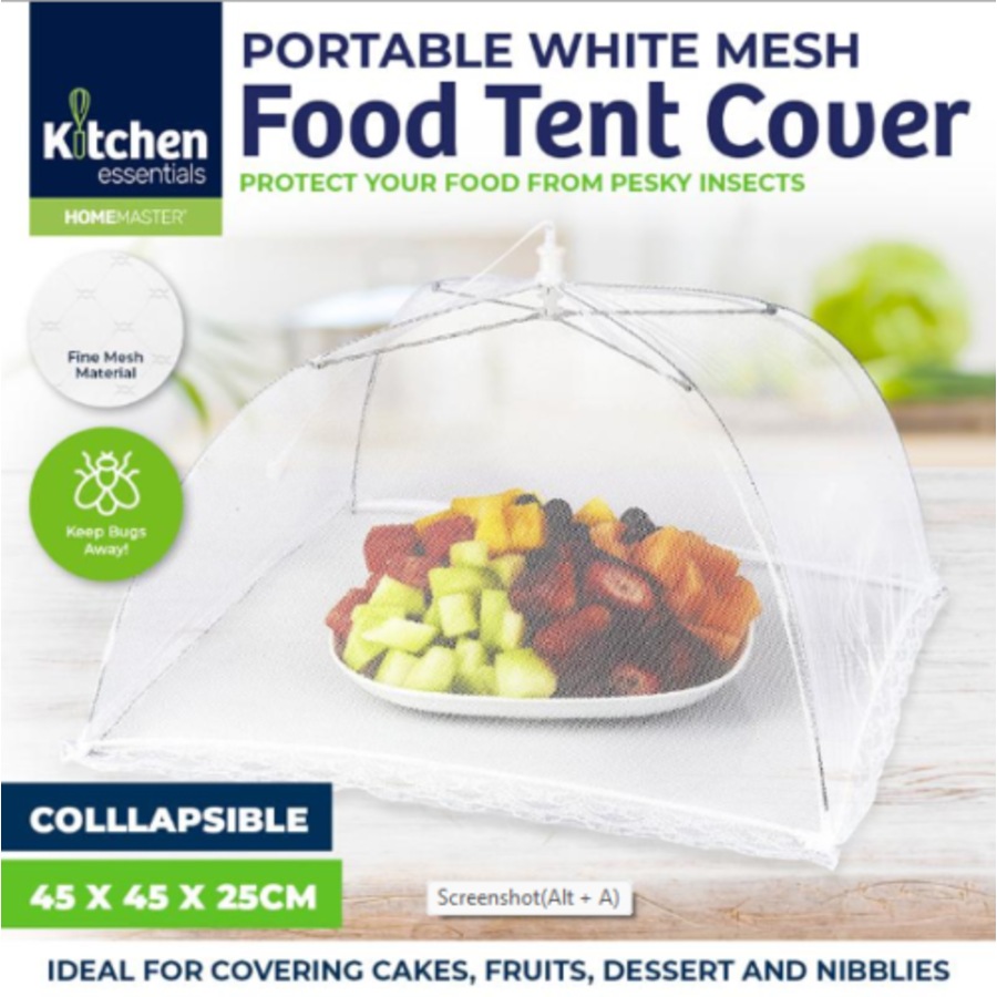 Ozoffer 2x Net Mesh Umbrella Food Cover Foldable Collapsible 45cm Lace Insect Fly Tent