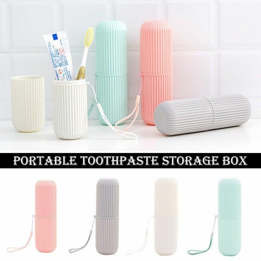 Ozoffer 2x Portable Toothbrush Paste Holder Case Covered Travel Tooth Brush Box