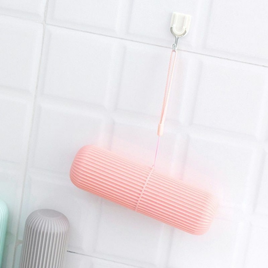 Ozoffer 2x Portable Toothbrush Paste Holder Case Covered Travel Tooth Brush Box