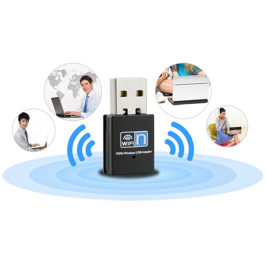 Ozoffer 2x USB Wireless N WiFi Adapter Dongle Network LAN Card 802.11n 300Mbps Win10
