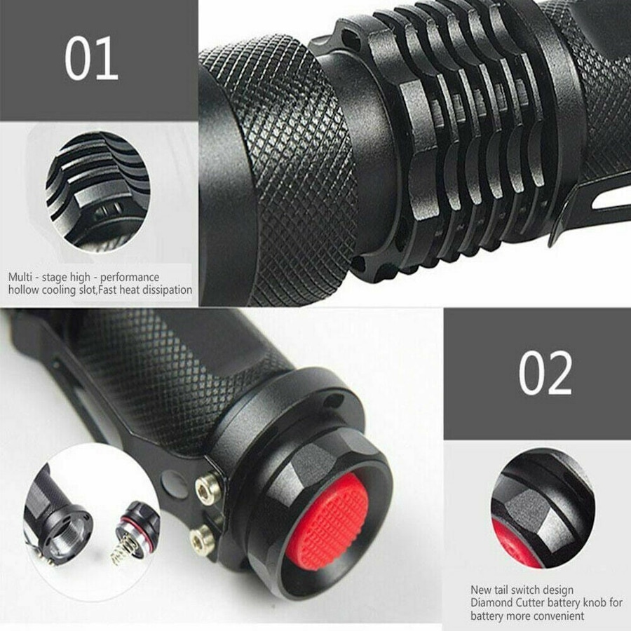 Ozoffer 2x UV Ultra Violet LED Flashlight Blacklight Light 395 nM Inspection Lamp Torch