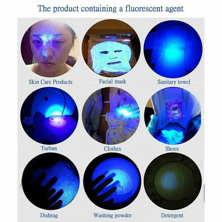 Ozoffer 2x UV Ultra Violet LED Flashlight Blacklight Light 395 nM Inspection Lamp Torch