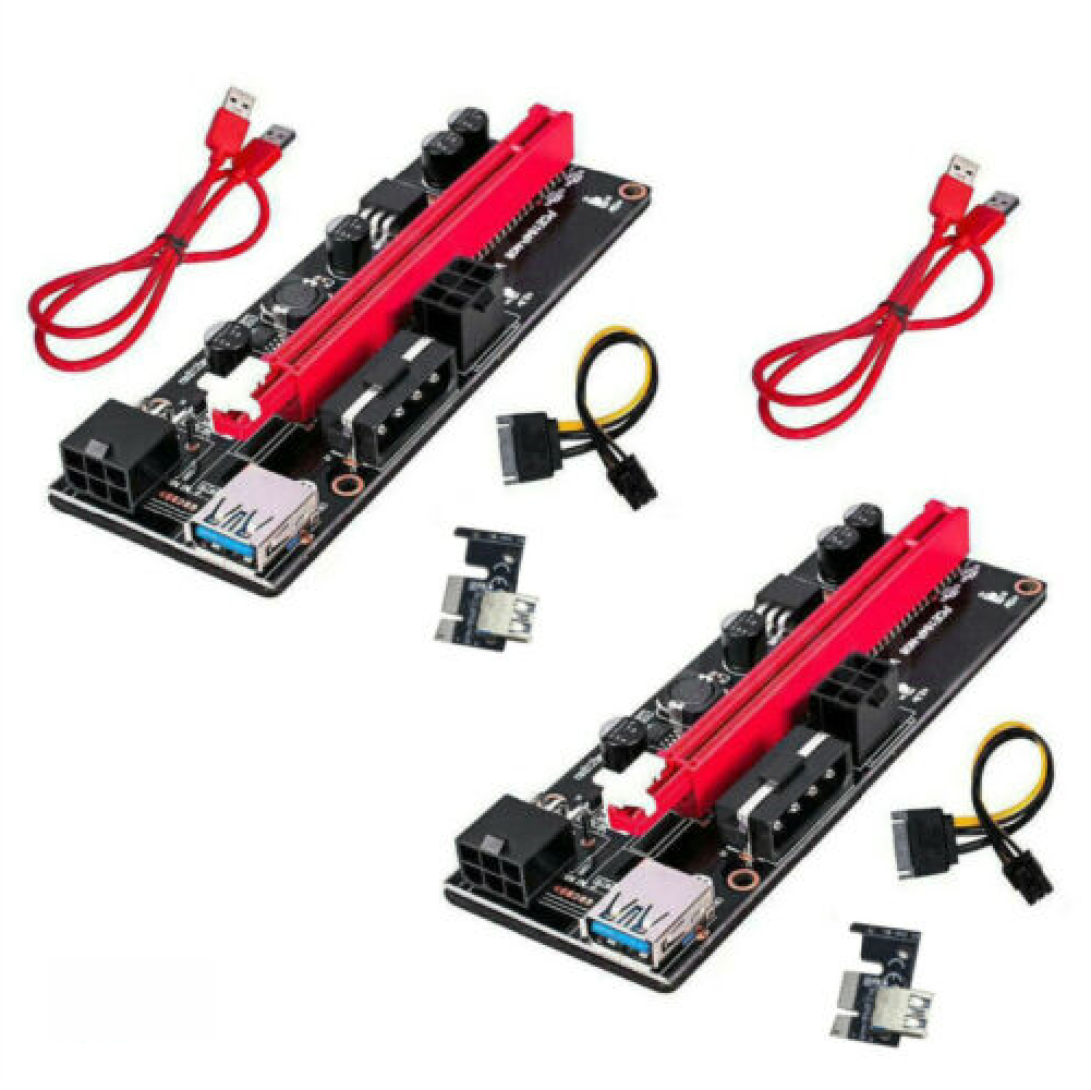 Ozoffer 2 Sets of Bitcoin Mining USB3.0 VER009S PCI-E Riser Card PCIe 1x -16x Data Cable
