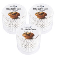 Ozoffer 300PCS Cases Muffin Paper Liners Baking Cupcake Cake White Solid Color