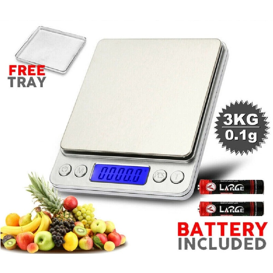Ozoffer 3kg/0.1g Kitchen Digital Scale LCD Electronic Balance Food Weight Postal Scales