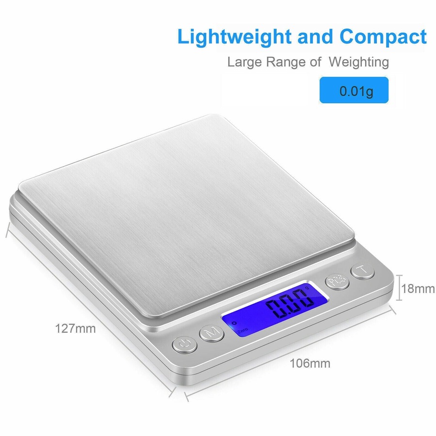 Ozoffer 3kg/0.1g Kitchen Digital Scale LCD Electronic Balance Food Weight Postal Scales