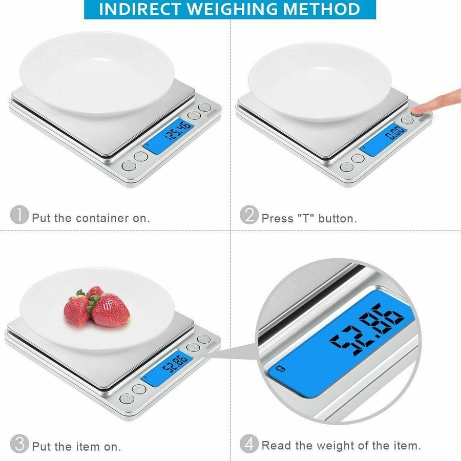 Ozoffer 3kg/0.1g Kitchen Digital Scale LCD Electronic Balance Food Weight Postal Scales