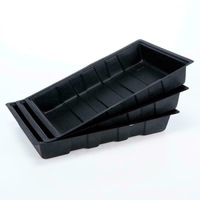 Ozoffer 3Pcs Plastic Rectangle Plant Seedling Propagation Seeding Tray Garden Black