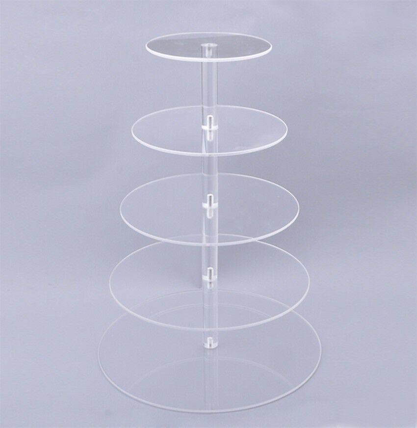 Ozoffer 3Tier/5Tier Acrylic Clear Round Cupcake Cake Stand Birthday Wedding Party