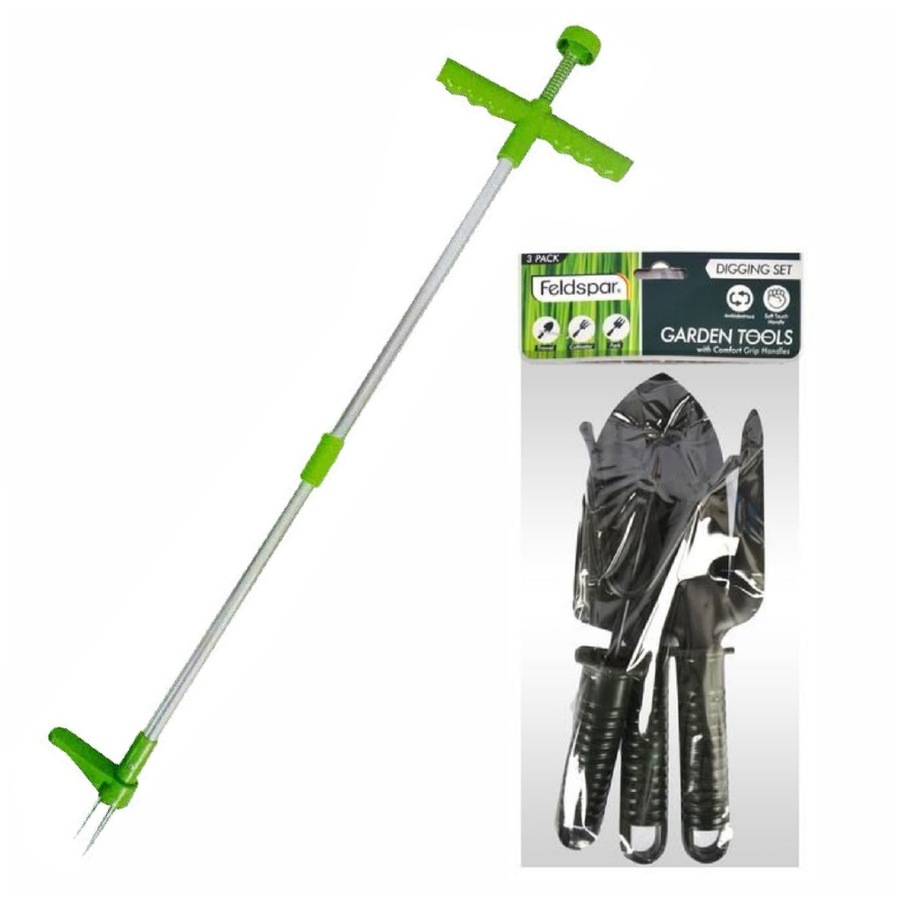 Ozoffer 4 Pcs Farming Set Gardening Hand Tool Set Cultivator Garden Fork Trowel Kit Weed