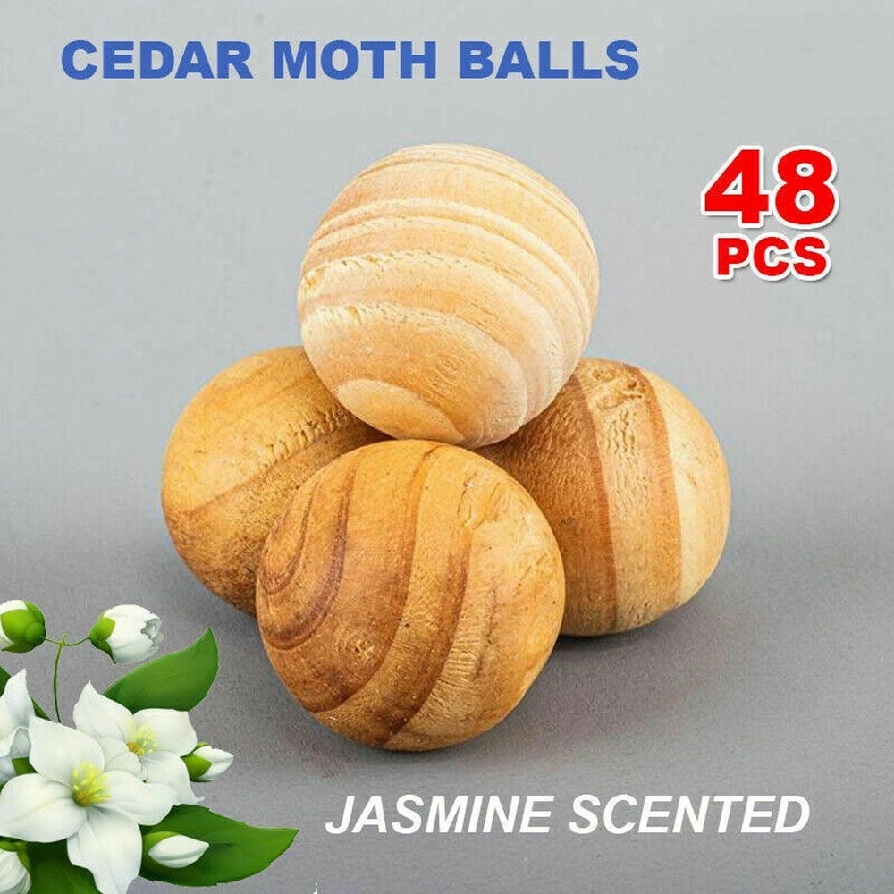 Ozoffer 48Pcs Cedar Moth Balls Jasmine Scented repellent Clothes Insects Natural Wood AU