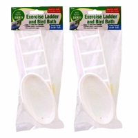 Ozoffer 4Pcs Parrot Bird CleanBath Bird Exercise Ladder Bath Shower Hanging Cage Wash
