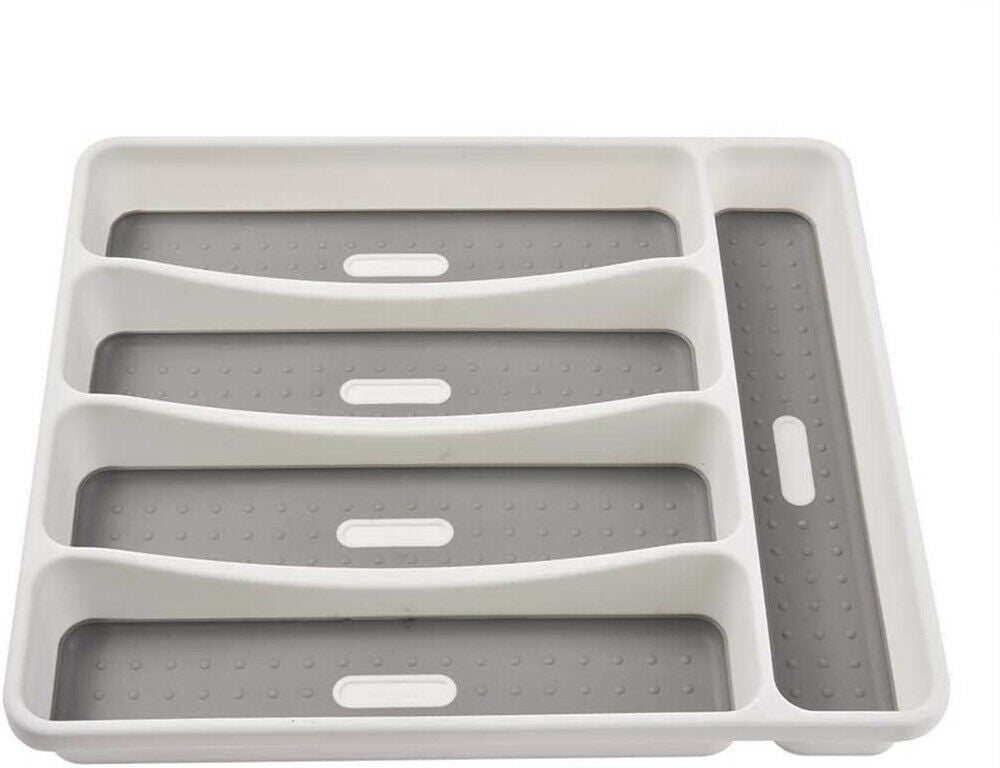 Ozoffer 5 Compartment Cutlery Organiser Kitchen Drawer Tray Insert Cabinet Utensil Box