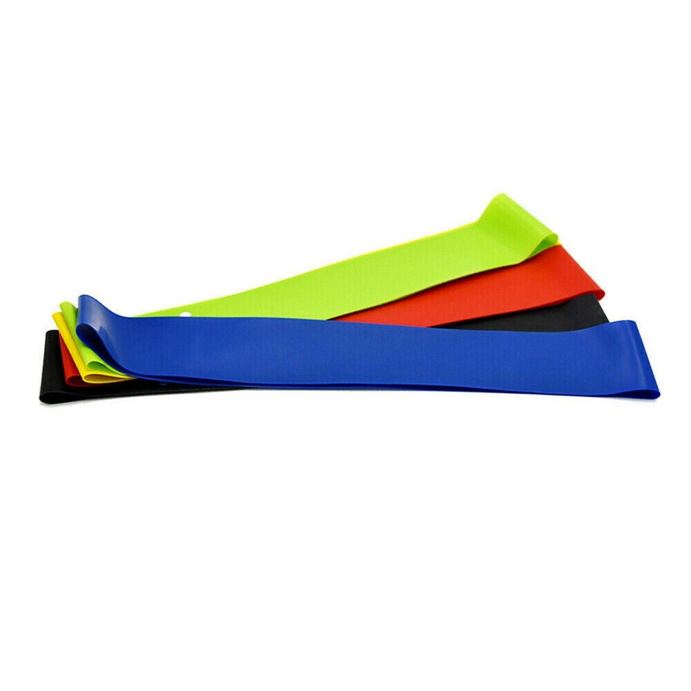 Ozoffer 5pcs Elastic Fitness Exercise Resistance Band Latex Loop Gym Yoga Strap Train